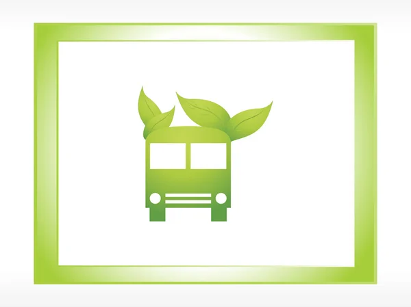 Logo ecología autobús verde — Archivo Imágenes Vectoriales