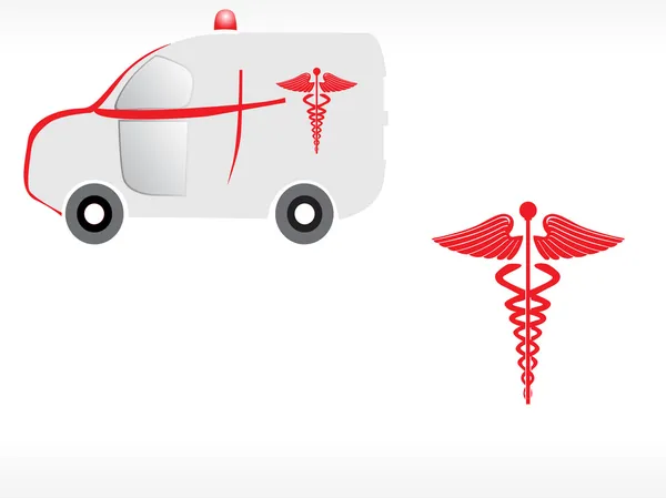 Ambulance avec caducée — Image vectorielle