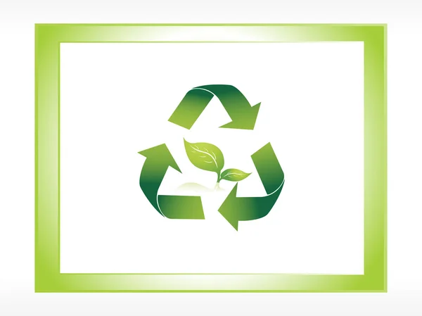 Logo des grünen Recyclings im Rahmen — Stockvektor