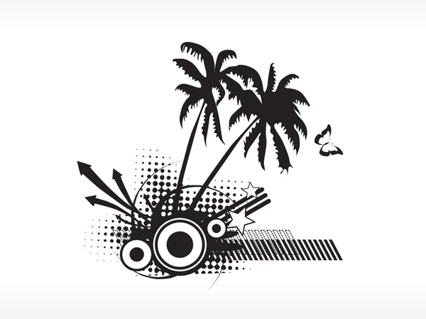Palmier vecteur sur blanc — Image vectorielle