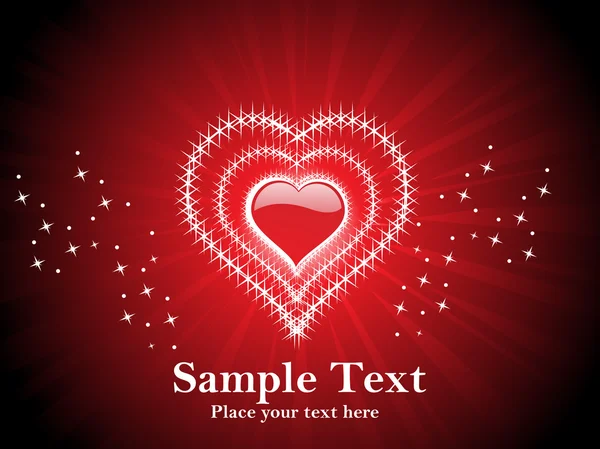 Carte Valentine Coeur Rouge — Image vectorielle