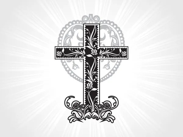 Croix chrétienne avec fond — Image vectorielle