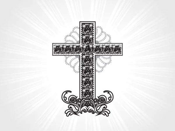 Kunstwerk Muster christliches Kreuz — Stockvektor