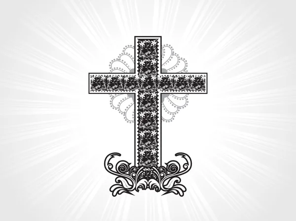 Dibujo patrón cruz cristiana — Vector de stock