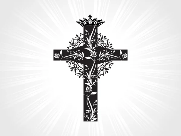Hintergrund mit isoliertem christlichen Kreuz — Stockvektor