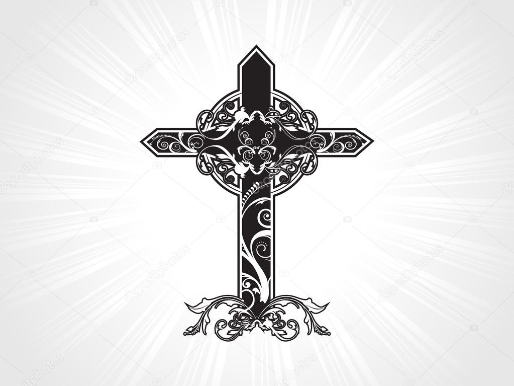 Celtic pattern isolated cross