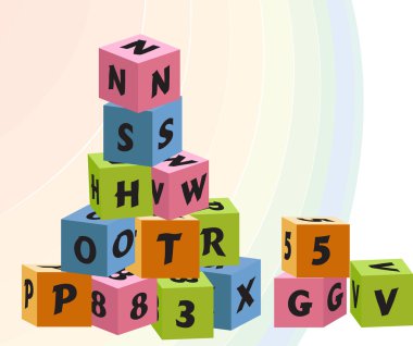 Learning blocks for kid education clipart