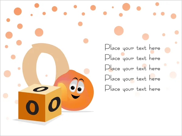 Vecteur d'éducation, O pour Orange — Image vectorielle