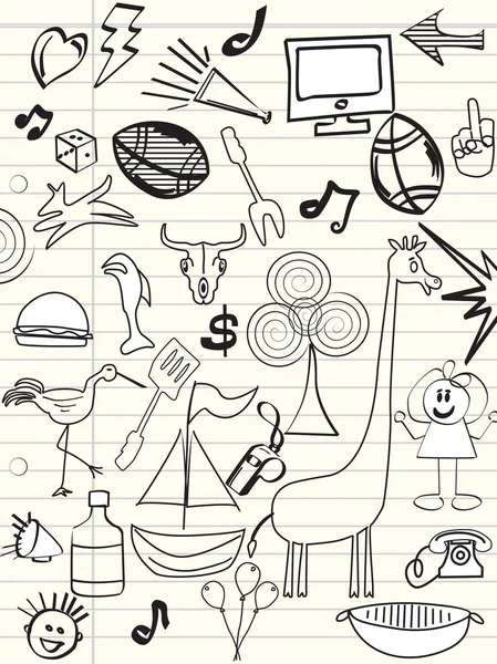 Background with hand drawn icons — Stock Vector