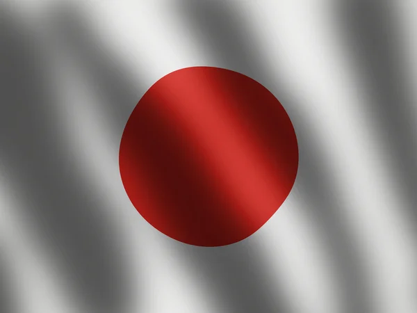 Японський прапор з розмахуючи ефект — стокове фото