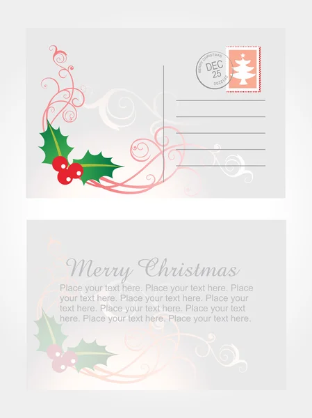Vereinzelte Postkarte für Weihnachten — Stockfoto