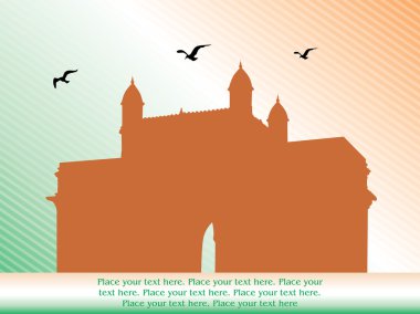 Indian fort gate and flying crow clipart