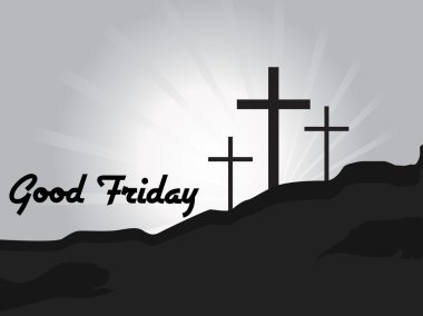 Background with crosses on hill clipart