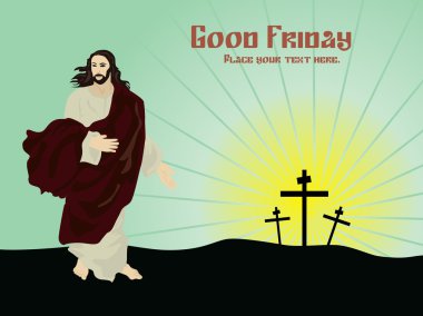 Background with jesus, crossess clipart