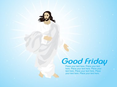 Background with jesus, sample text clipart