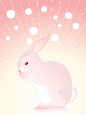 Single rabbit with background clipart