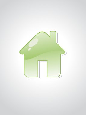 Isolated green home with background clipart