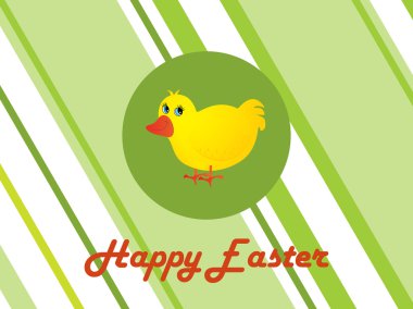 Lines background with isolated cute duck clipart