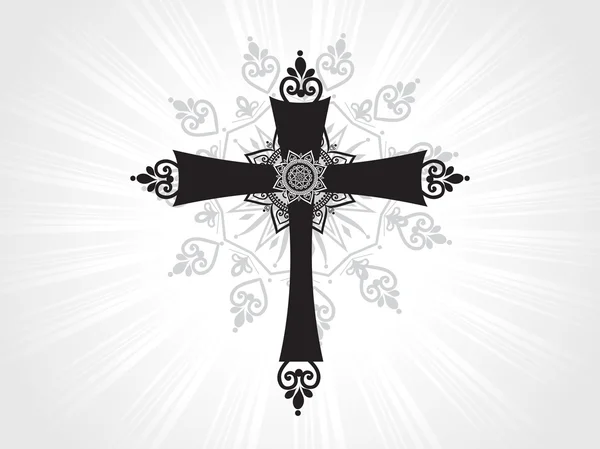 Croix isolée avec fond gris — Image vectorielle