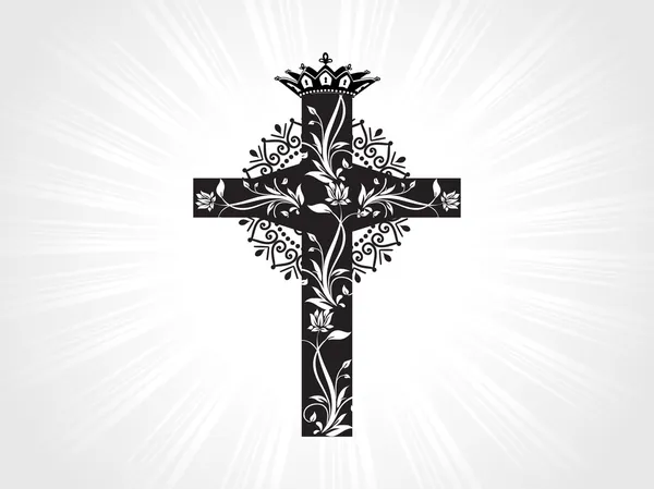Arrière-plan avec croix chrétienne isolée — Image vectorielle