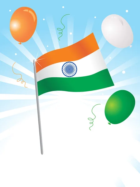 Isolated indian flag and balloon — Stock Vector