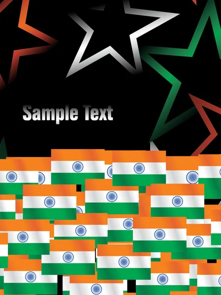 Indian independence day stars and flag — Stock Vector