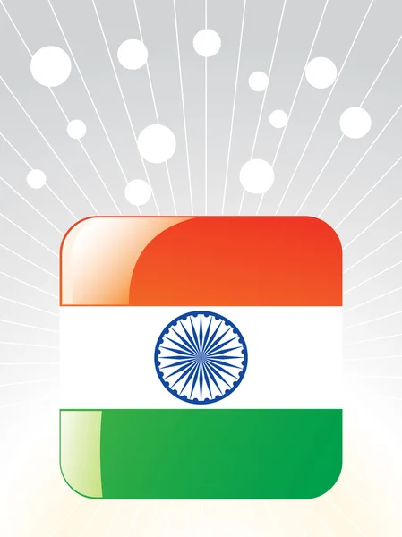 Indická vlajka lesklý vektorové ilustrace — Stockový vektor