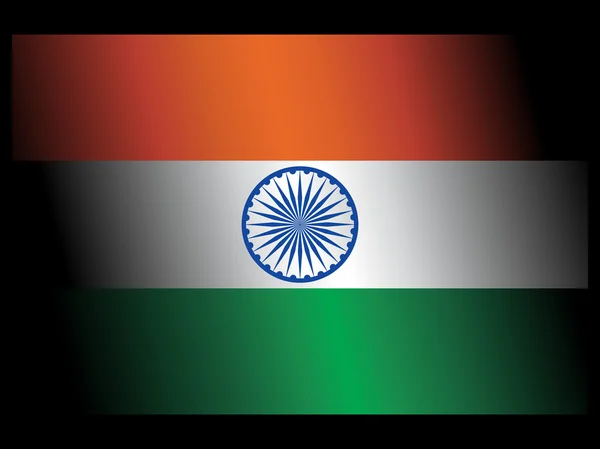 Bandera india aislada en negro — Vector de stock