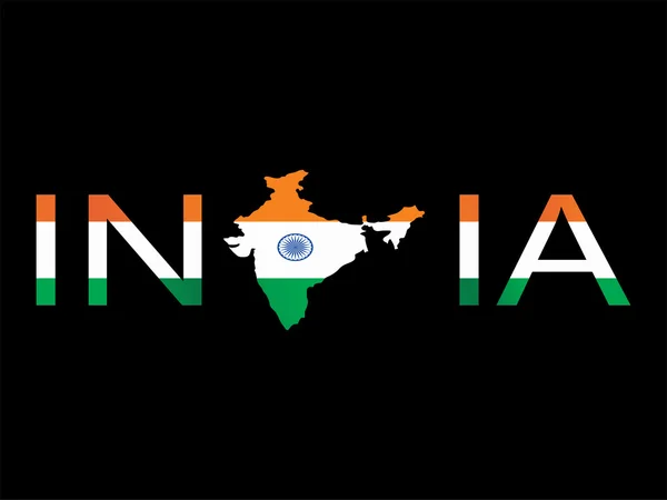 Índia isolado em preto, vetor — Vetor de Stock