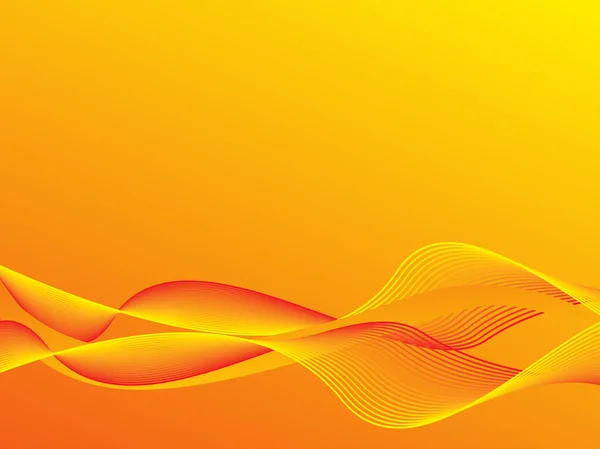 Illustratie, abstract golven op oranje — Stockvector