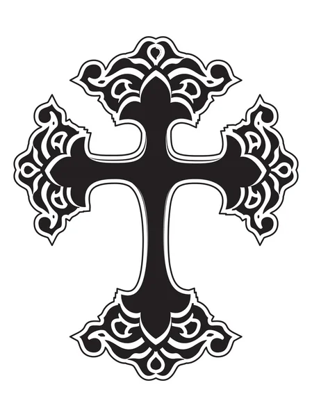 Черный крест на белом фоне — стоковый вектор