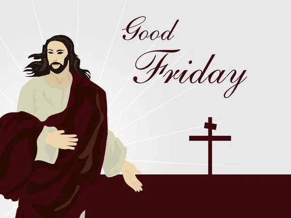 Fond gris avec Jésus, croix — Image vectorielle