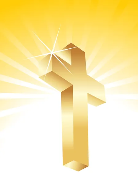 Вектор ізольований золотий хрест — стоковий вектор