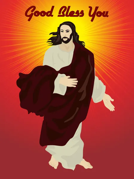 孤立的耶稣基督与背景 — 图库矢量图片
