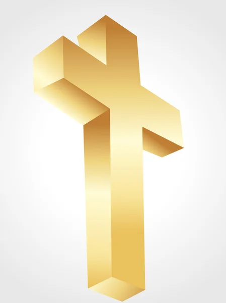 Croix d'or isolée — Image vectorielle