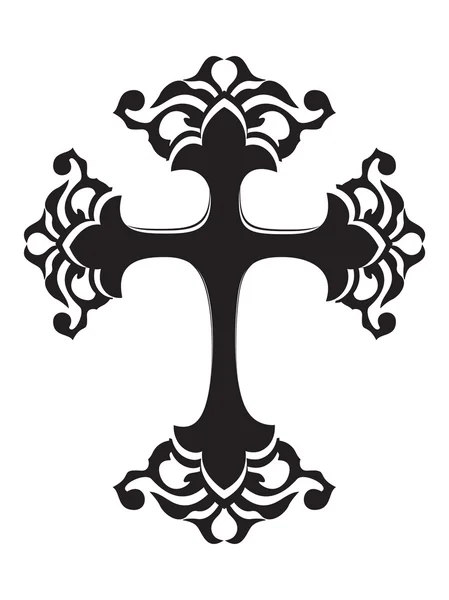 Фон с иллюстрацией черного креста — стоковый вектор