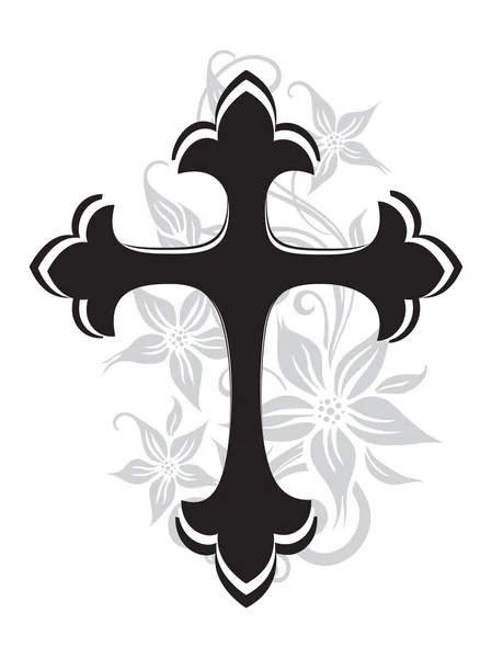 Ізольовані чорний хрест — стоковий вектор