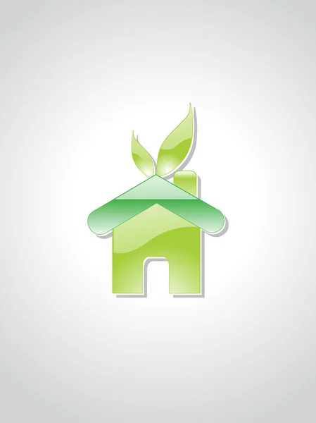 Fundo com ecologia verde casa — Vetor de Stock