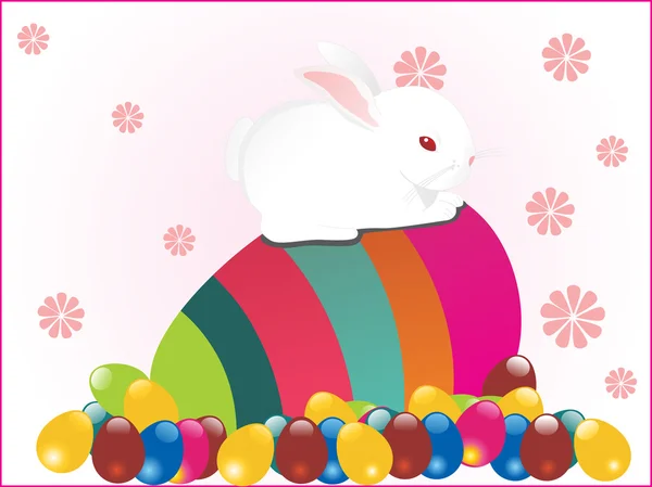Hintergrund mit Kaninchen auf Ei — Stockvektor