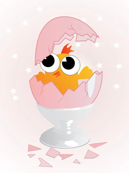 Ilustración huevo roto en tazón — Vector de stock