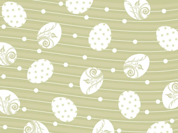 Fond vert avec de nombreux œufs — Image vectorielle