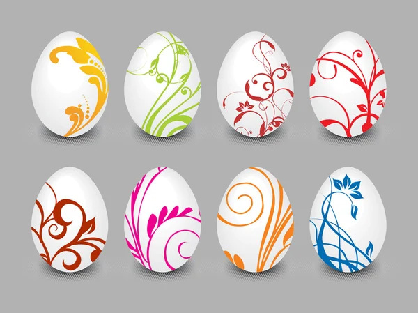 Fundo com conjunto de ovo decorado — Vetor de Stock