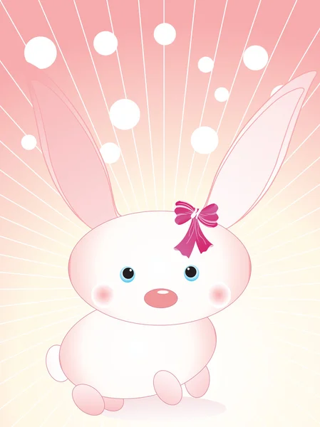 可爱的小兔子与背景 — 图库矢量图片