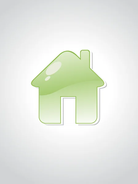 Isolato casa verde con sfondo — Vettoriale Stock