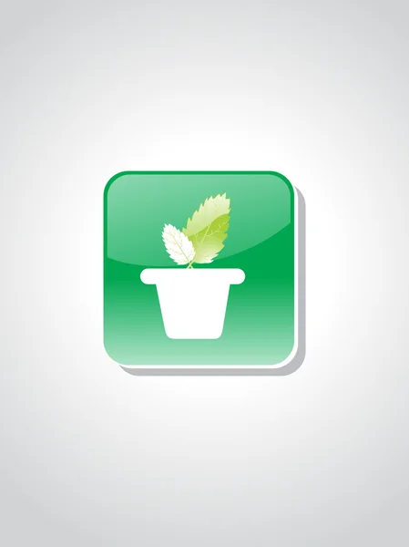 Geïsoleerde groene ecologie pictogram — Stockvector
