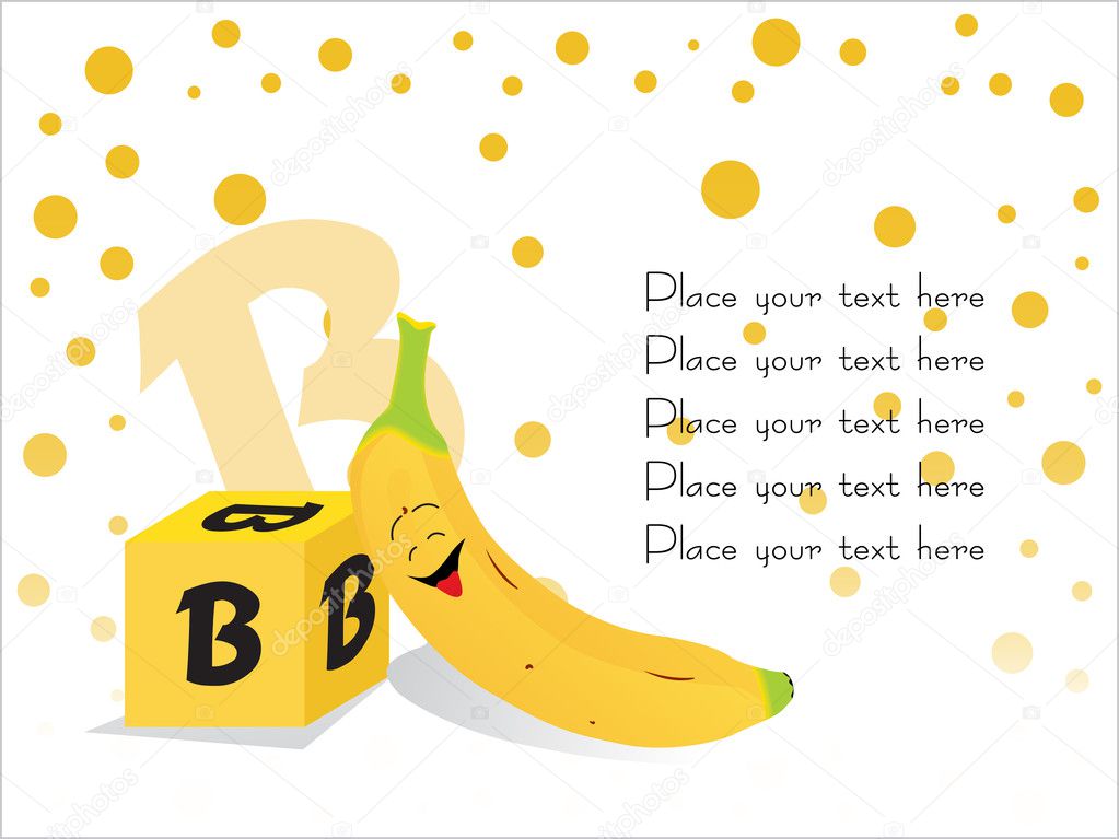 Kid education vector, B for Banana
