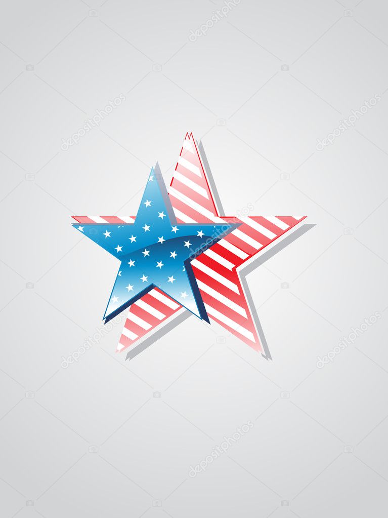 Background with pair of glossy star