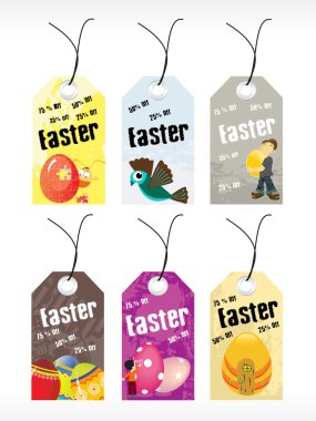 Abstract set of easter day tag clipart