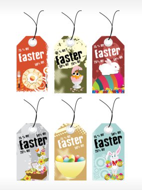 Vector illustration of easter day tag clipart