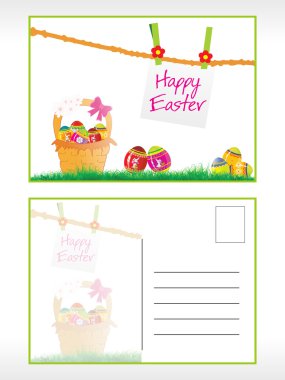 Happy easter post card clipart